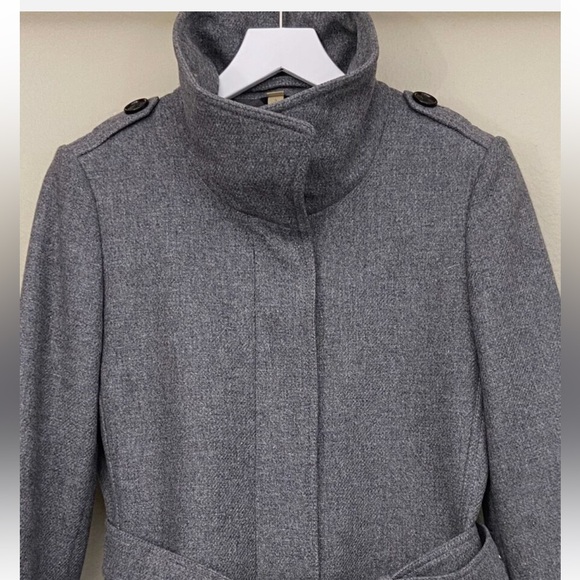 Burberry London Gray Wool & Cashmere Belted Trench Dress Coat - Picture 11 of 13